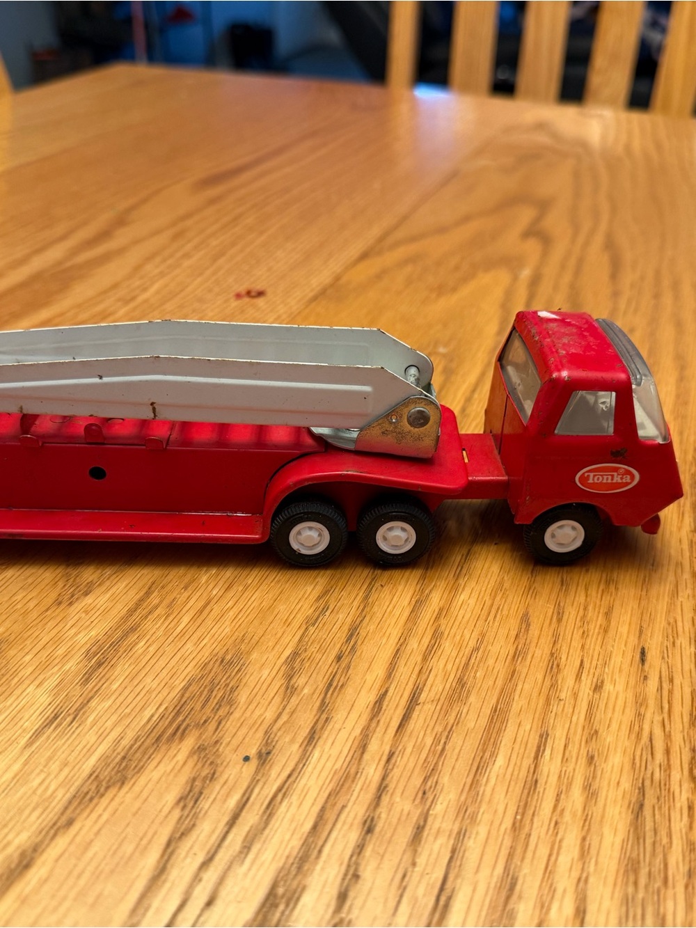 Tonka Red and Silver Ladder Fire Truck Toy